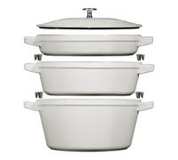 STAUB Ensemble de casseroles et poêles empilables Staub 5 pièces White truffle