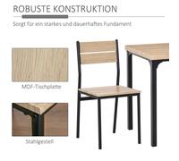 Set de trois pièces table de salle à manger table de cuisine chaises ensemble beil en bois naturel beil noir 1 tabl