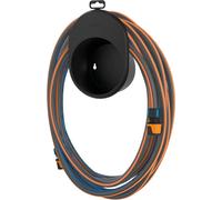 Set de tuyaux d'eau, avec 2 raccords de tuyaux et support mural, taille universelle, rigidité à la torsion niveau 4 (sur 5), 15 m, Ø 1,3 cm, 2,05 kg, noir/orange/bleu