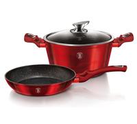 Set de vaisselle avec surface en marbre 3 pcs Burgundy Metallic Line BERLINGERHAUS BH-1291