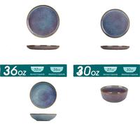Set de vaisselle, design unique émaillé, construction durable en céramique, 16 pièces