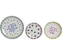 Set de vaisselle DKD Home Decor Bleu Coloré Turquoise Porcelaine Coloniale Africaine 27 x 27 x 2,5 cm 18 pièces (18 pcs)