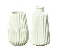 Set de Vases - Porcelaine Blanche - 2 pièces - Hauteur 17cm - Formes Asymétriques