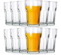 Vilde Lot de 12 verres à eau, verres à jus universels, haute résistance aux chocs, verres à jus, verres longs, gobelets en verre, 360 ml, 12 pièces