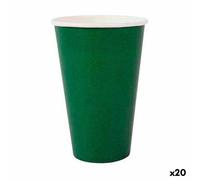 Set de verres Algon jetables carton vert 10 pièces 350 ml (20 pièces)