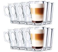 Set de Verres Eau Café Thé 280ml 12pcs Verre Transparent Cuisine