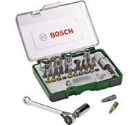 Set de Vissage Mixte Bosch 27 Pièces, Embouts de Vissage avec Cliquet, Porte-Embout Magnétique, Mallette de Rangement