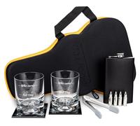 Set de whisky dans un étui de guitare, comprenant 2 verres, 4 glaçons et fabriqué en acier inoxydable