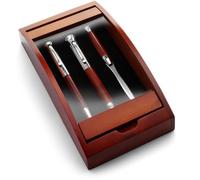 Set d'écriture « Borkum » en bois de rose - Stylo-bille, stylo-plume et étui