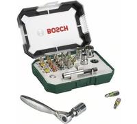 Set d'embouts de vissage Bosch 26 pièces, Assortiment embouts avec cliquet, Embouts couleur, Douilles 6/8/10/13 mm, Porte-embout magnétique