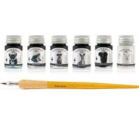 Set d'encres Write and Draw BASIC GREY, encres de dessin, 6 x 10 ml avec plume