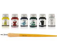 Set d'encres Write and Draw BASIC MIX, encres de dessin, 6 x 10 ml avec plume