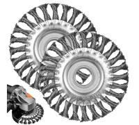Set di 2 Brosses Rondes, Brosse Metallique pour Perceuse, 125mm x 22mm Brosses Métalliques Meuleuse, Disque Brosse Métallique RondeBrosse Ronde Tressée Acier pour Perceuse Meuleuse d'Angle