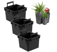 Set D'inserts Carrés - Prosperplast - H 75 Cm - Plastique Noir - Humidité Optimale - Résistant Intempéries Multicolore