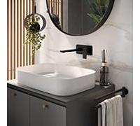 Set d'installation finale Herzbach Deep Black 36.220954.2.12 longueur du bec 210 mm, robinetterie de lavabo encastrée, noir mat