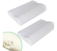 Set d'oreillers - VIDAXL - Ergonomiques - Mousse à mémoire de forme - Dimensions 50x30 cm - Couleur blanche