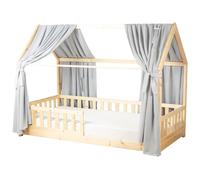 Set double ciel de lit cabane gris