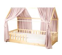 Set double ciel de lit cabane rose