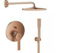 Set douche à effet de pluie avec bras Grohe Rainshower Mono 26558DL0, mitigeur bain-douche Grohe Lineare 24064DL1, 26658DL0, 27400DL0, 28388DA1