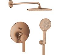 Set douche à effet de pluie avec bras Grohe Rainshower Mono 26558DL0, mitigeur bain-douche Grohe Lineare 24064DL1, 26574DL0, 26658DL0, 28388DA1
