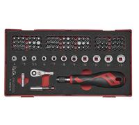 Set douilles et embouts Foam1 tray 1/4 Plat- ROB- PZ- PH- TPX- TX- GR 78 pièces Teng Tools TEAMDQ78