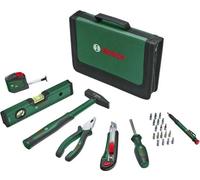 Set d'outils à main Bosch Universal, 25 pièces, Pince universelle, Tournevis, Cutter, Marteau, Sac en tissu zippé