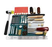 Set d'outils à main en cuir, 44 pièces, design rétro, multicolore