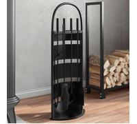 vidaXL Set d'outils de cheminée 5 pièces 23x15x66 cm acier Noir