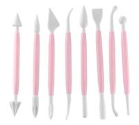 Zenker 41132 Set de décoration pour pâte à sucre, ustensiles de pâtisserie, ustensile pour pâte à sucre, Plastique, Rose, Blanc, 16 cm