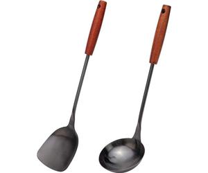 Set d'outils pour wok - 14-15" 304 acier inoxydable avec spatule et louche