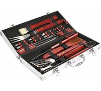 Set d'outils utilitaires BBQ - Outils Barbecue - Pour griller - Accessoires BBQ avec boîte de rangement en aluminium - Set complet pour les fans de BBQ - 18 pièces