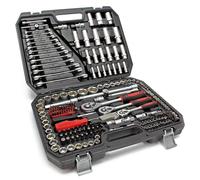 Set d'outils - WILTEC - Coffret 215 pièces - Acier au carbone - 1/4"" (6,3 mm) - Rouge/Argenté
