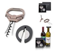 Set d'ouvre-bouteilles comprenant un coupe-capsule, un tire-bouchon pour les vieux vins, en acier inoxydable et en bronze