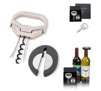 Set d'ouvre-bouteilles comprenant un coupe-capsule, un tire-bouchon pour les vieux vins, en acier inoxydable, idéal pour offrir