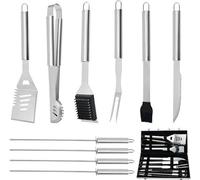 Set d'ustensiles de barbecue, couteau à barbecue en acier de haute qualité, avec mallette de rangement portable, idéal pour les hommes, avec thermomètre à viande, cadeau