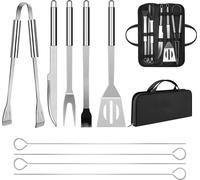 Set d'ustensiles de barbecue de haute qualité 9 pièces en acier inoxydable Cadeau d'anniversaire pour hommes avec sac grill cadeaux accessoires de grill