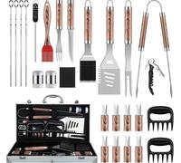 Set d'ustensiles de barbecue en acier inoxydable 29 pièces BBQ Accessoires de barbecue Spatule valise en aluminium