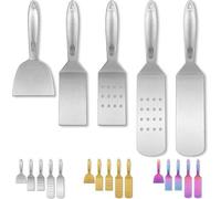 Set d'ustensiles de barbecue en acier inoxydable, 5 pièces, résistant à la chaleur, inoxydable
