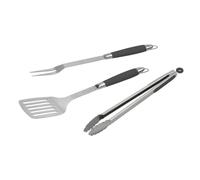 Set d'ustensiles de barbecue inox 44cm avec poignée silicone Barbecook