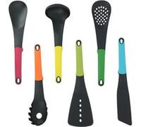 Set d'Ustensiles de Cuisine 6 Pièces avec Poignée Ergonomique et Support Rotatif Cheffinger Multicolore Multicolore G