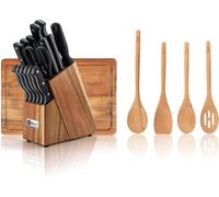 Set d'ustensiles de cuisine en bois 21pcs. couteaux, cuillères, planche à découper, ustensiles de chef, gadgets