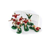 Creative Party M511 Lot de 9 décorations de gâteau en forme de ballon de football Rouge