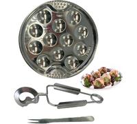 Set Escargots 3 pièces inox avec pince et fourchette