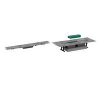 Set évacuation linéaire Hansgrohe uBox Universal 56021180, élément extérieur d’évacuation Hansgrohe RainDrain Rock 56034000