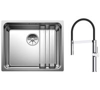 Set évier en acier inoxydable Blanco Etagon 500-U 521841, mitigeur de cuisine Oltens Borga 35207100