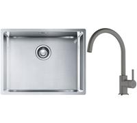 Set évier en acier inoxydable Franke Box 127.0453.660, mitigeur de cuisine Franke Lina 115.0626.022