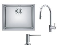 Set évier en acier inoxydable Franke Maris 122.0543.996, mitigeur de cuisine Franke Eos 115.0590.045, 112.0717.084