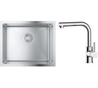 Set évier en acier inoxydable Grohe K700 31574SD1, mitigeur de cuisine Oltens Myvat 35205100