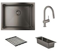 Set évier en acier inoxydable Grohe K700U 31574AL1, mitigeur de cuisine Grohe Minta 32321AL2, 40852AL0, 40856AL0