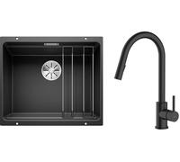 Set évier en granit Blanco Etagon 500-U 525887, mitigeur de cuisine Oltens Litla 35204300